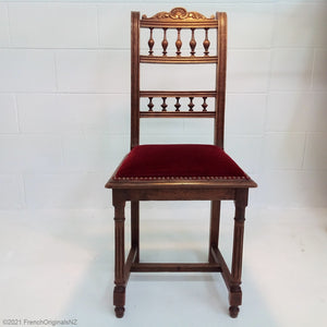 French Antique chair with burgundy seat NZ