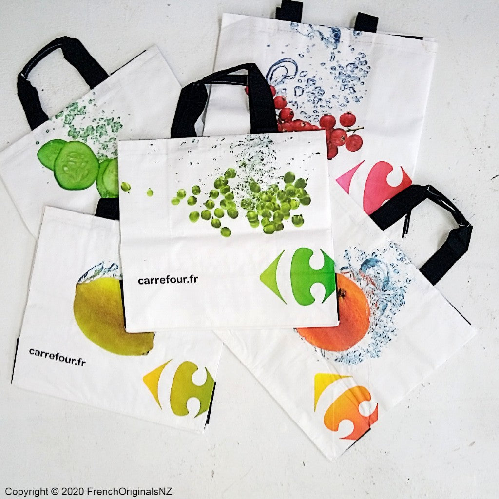 French funky  reusable shopping bags