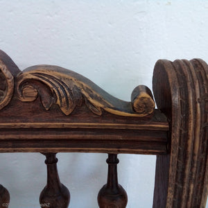 Handcarved detail on French antique chair NZ