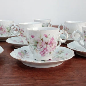 Limoges porcelain rose pattern cup and saucer NZ