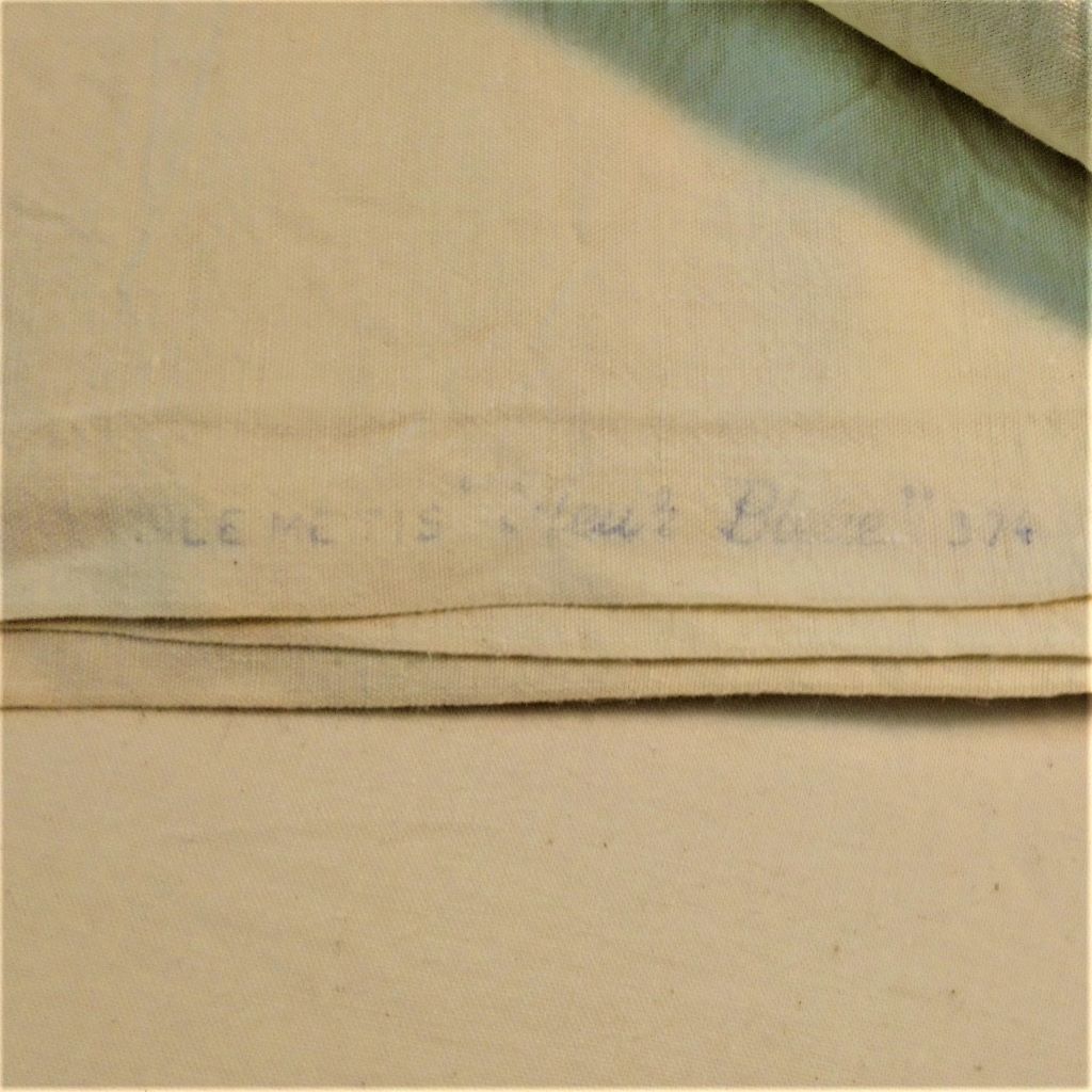 Toile Metis Fleur Bleue mark on bedsheet from French Originals NZ