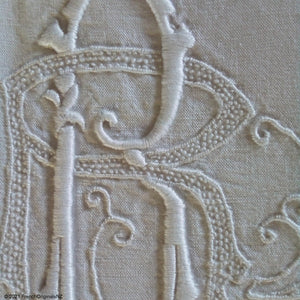 Vintage embroidered linen sheet NZ