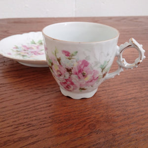 Limoges porcelain cup and saucer rose pattern NZ