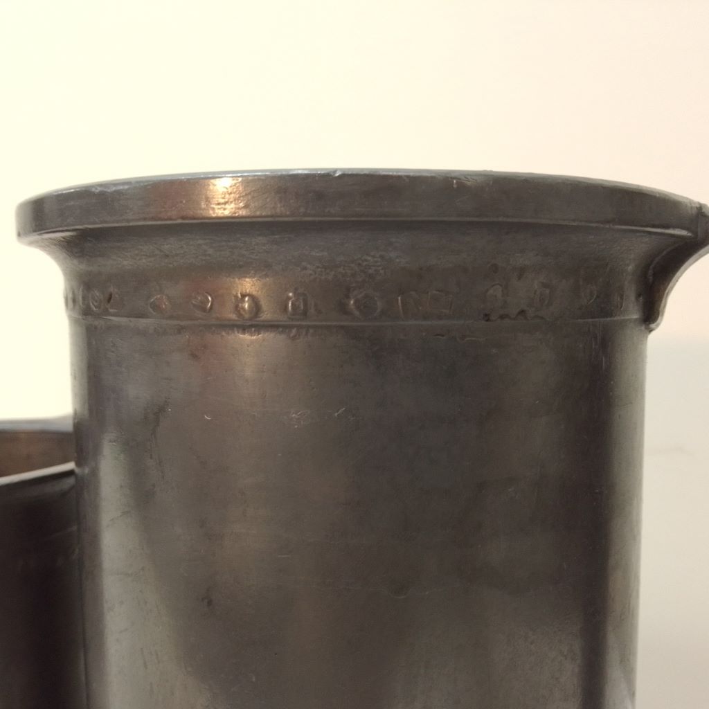 makers marks on antique French pewter handle from French Originals NZ